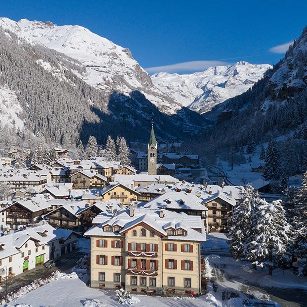 Gressoney in inverno in Valle d'Aosta